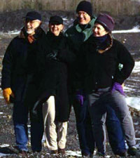 Team SPLASH, (from left to right) T. Allan Comp, founder/volunteer director and historian, Julie Bargmann, landscape designer, Robert (Bob) Deason, hydro geologist, and Stacy Levy, sculptor